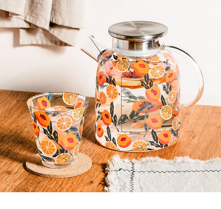 Orange Glass Pitcher