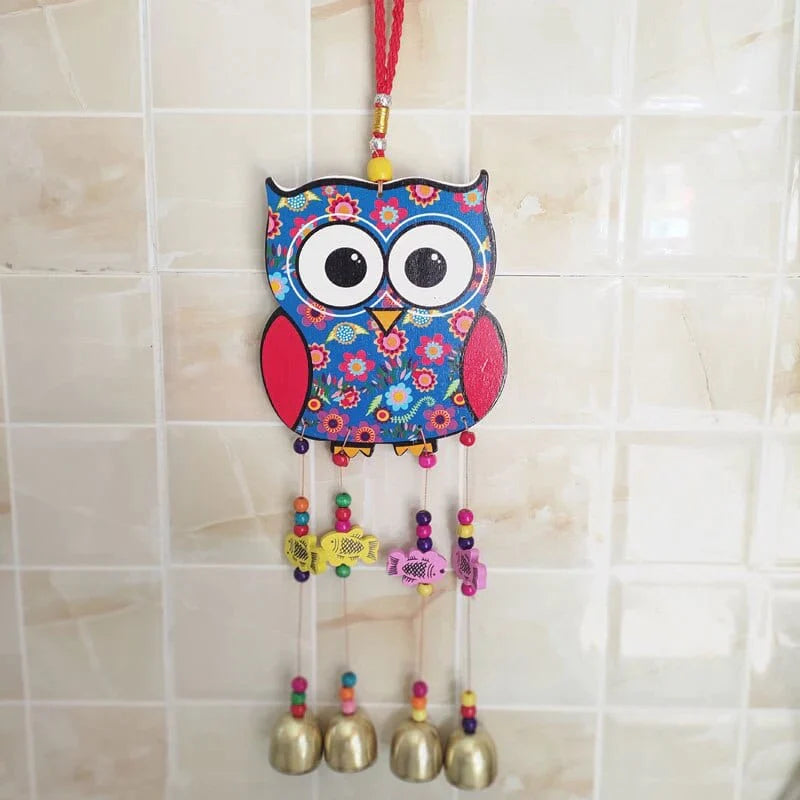 Painted Animals Wooden Wind Chime