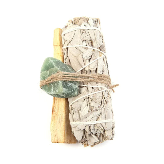 Palo Santo, Sage & Green Jade Crystal Bundle