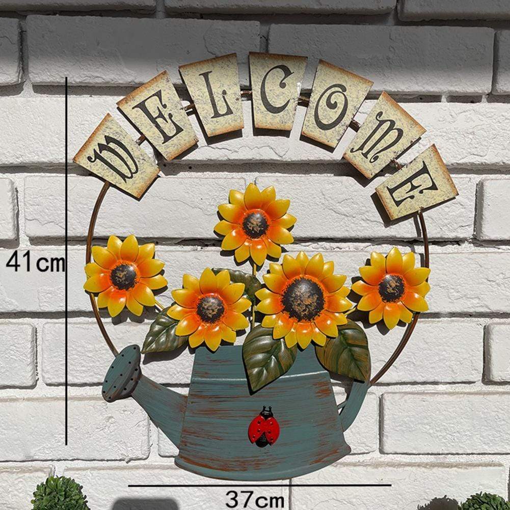 Pastoral Metal Sunflower Garden Accent