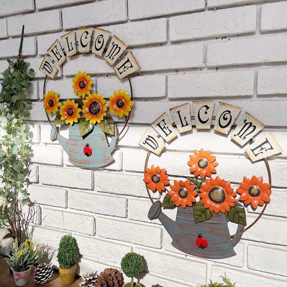 Pastoral Metal Sunflower Garden Accent