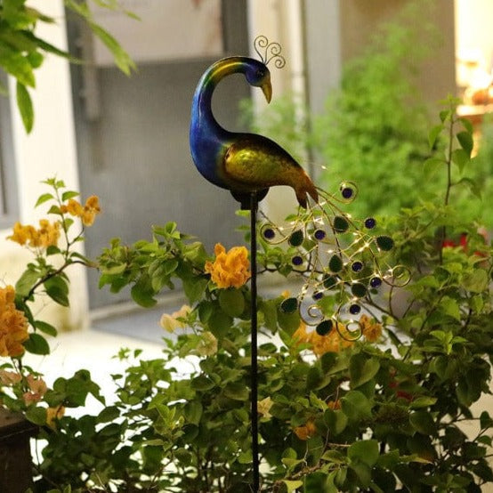 Peacock Stake Garden Solar Light