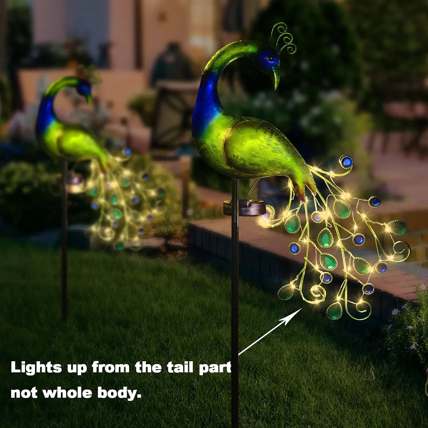 Peacock Stake Garden Solar Light