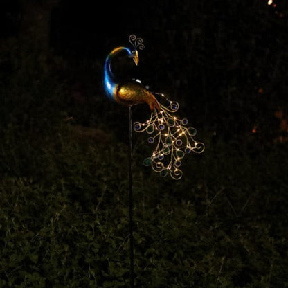 Peacock Stake Garden Solar Light