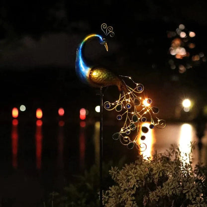 Peacock Stake Garden Solar Light