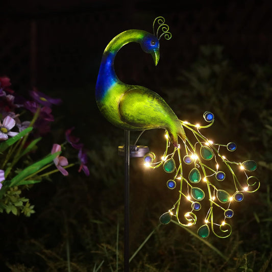 Peacock Stake Garden Solar Light