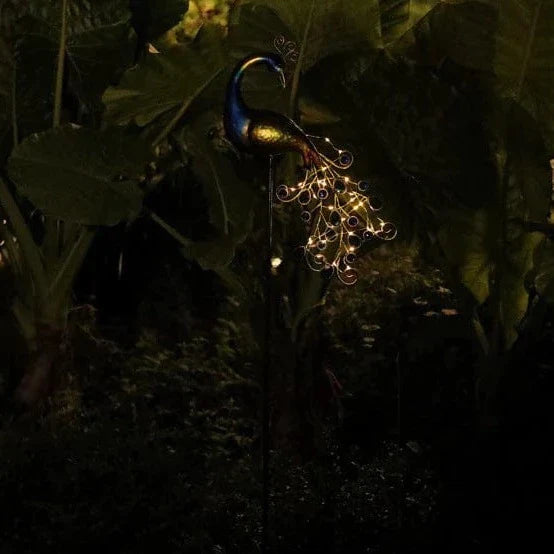 Peacock Stake Garden Solar Light