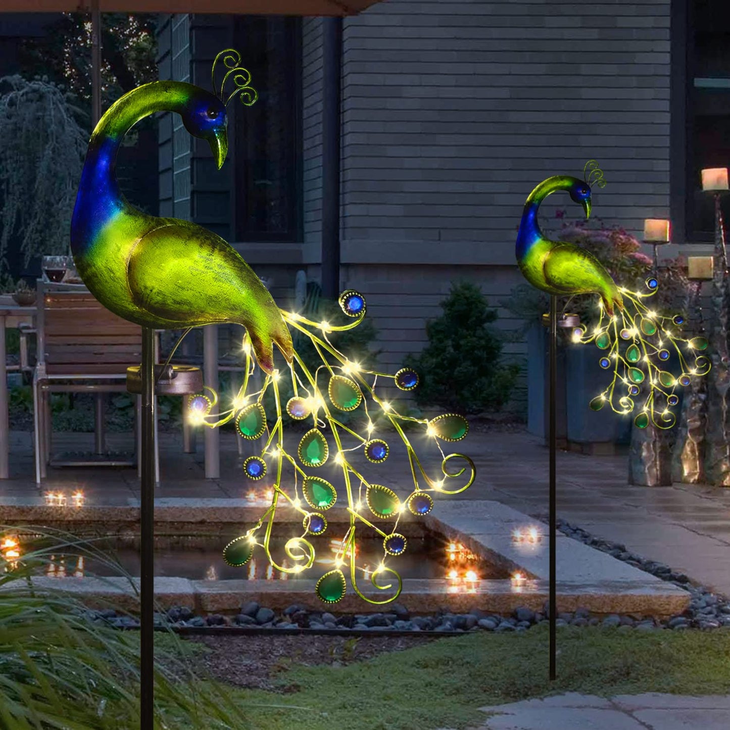 Peacock Stake Garden Solar Light