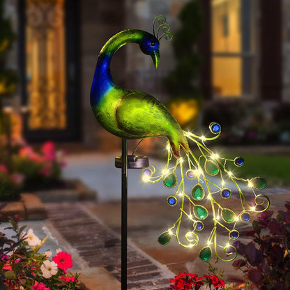 Peacock Stake Garden Solar Light