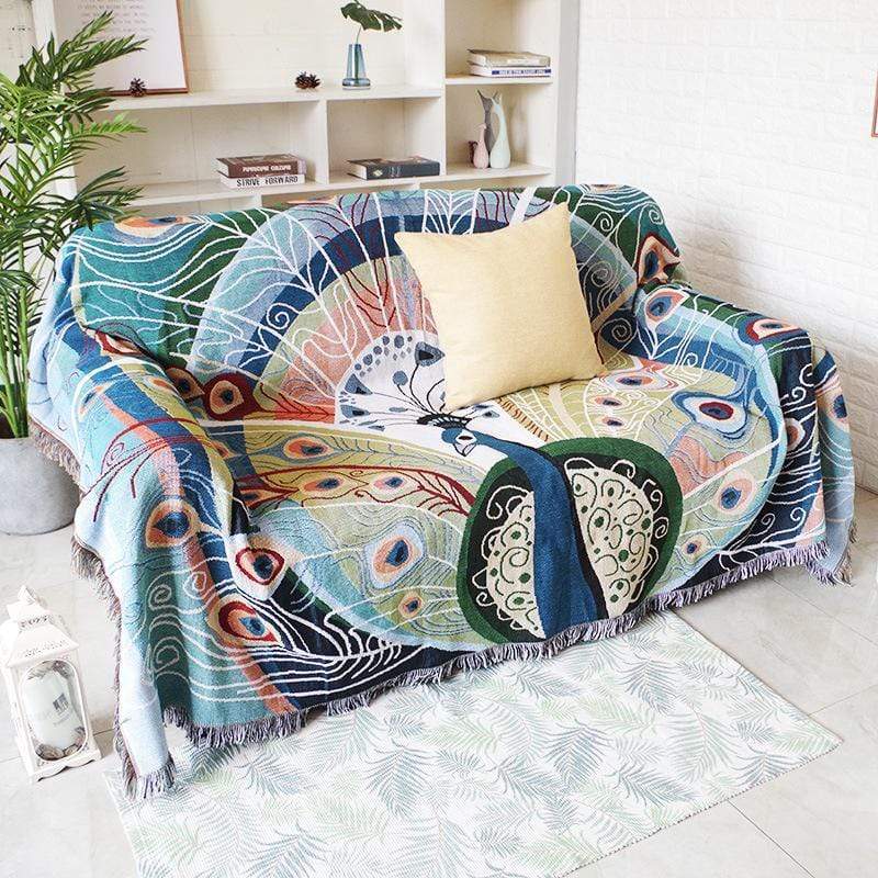 Peacock Throw Thread Blanket Blankets & Throws