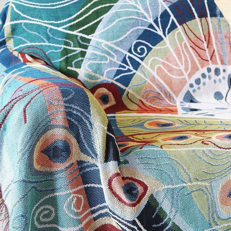 Peacock Throw Thread Blanket Blankets & Throws