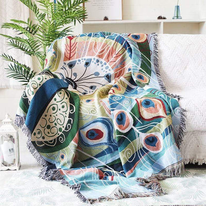 Peacock Throw Thread Blanket Blankets & Throws