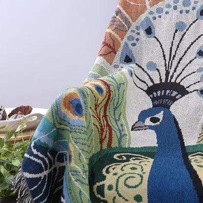 Peacock Throw Thread Blanket Blankets & Throws