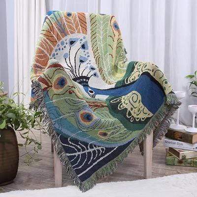 Peacock Throw Thread Blanket Blankets & Throws