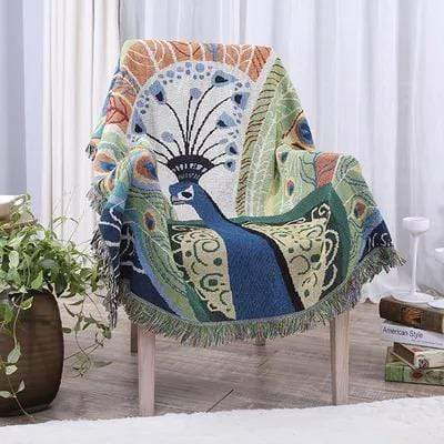 Peacock Throw Thread Blanket Blankets & Throws