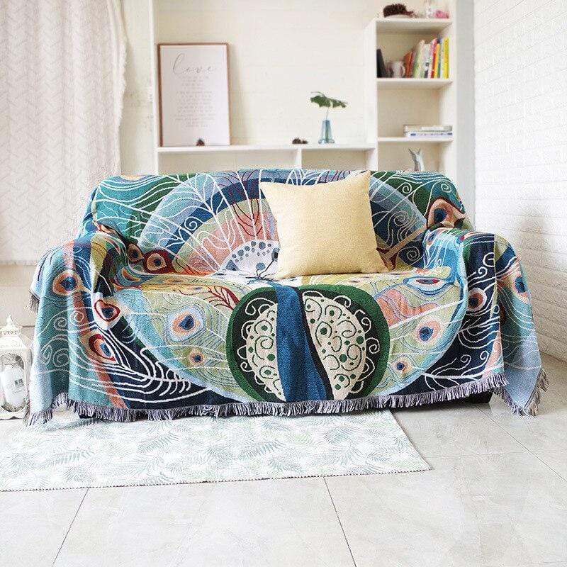 Peacock Throw Thread Blanket Blankets & Throws