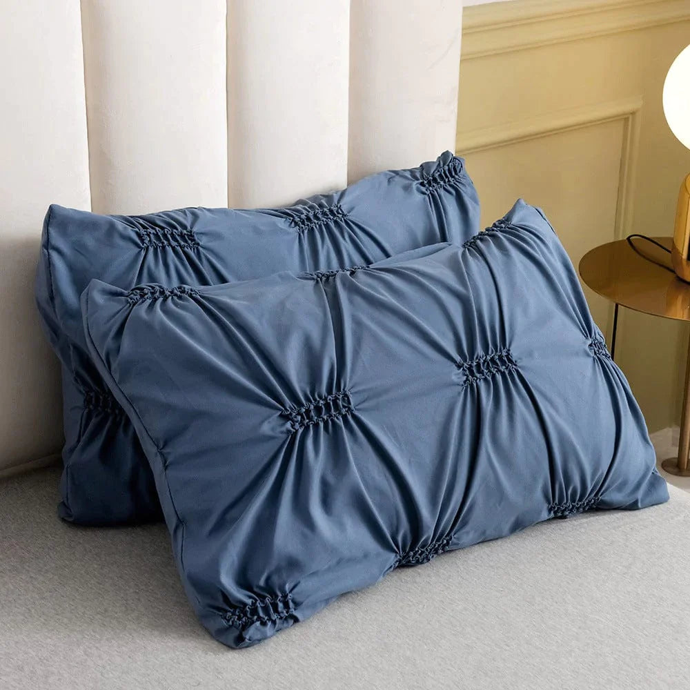 Pinch Pleated Pintuck Duvet Cover Set