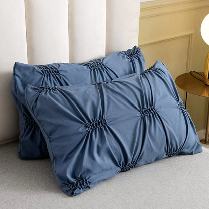 Pinch Pleated Pintuck Duvet Cover Set