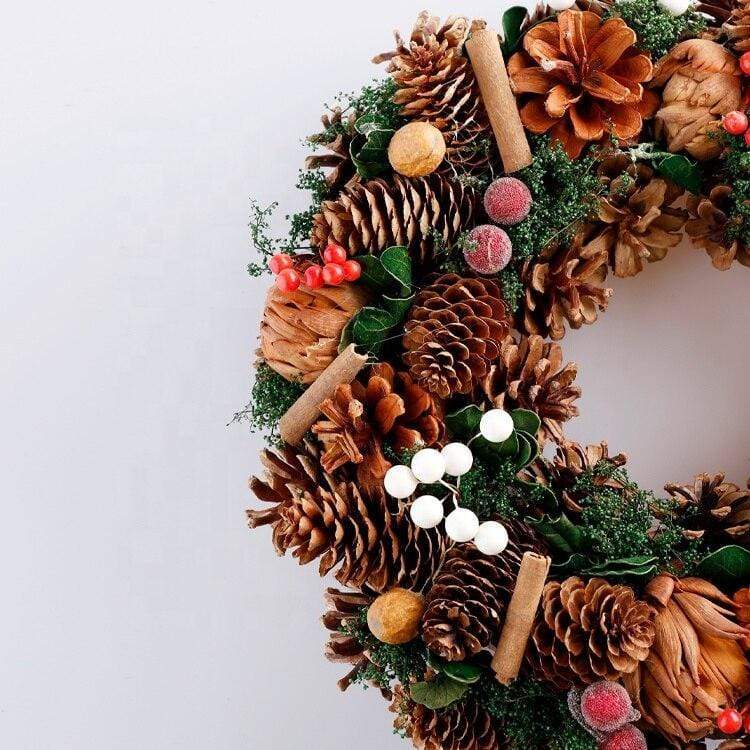 Pine Cones Blossom Artificial Christmas Wreath