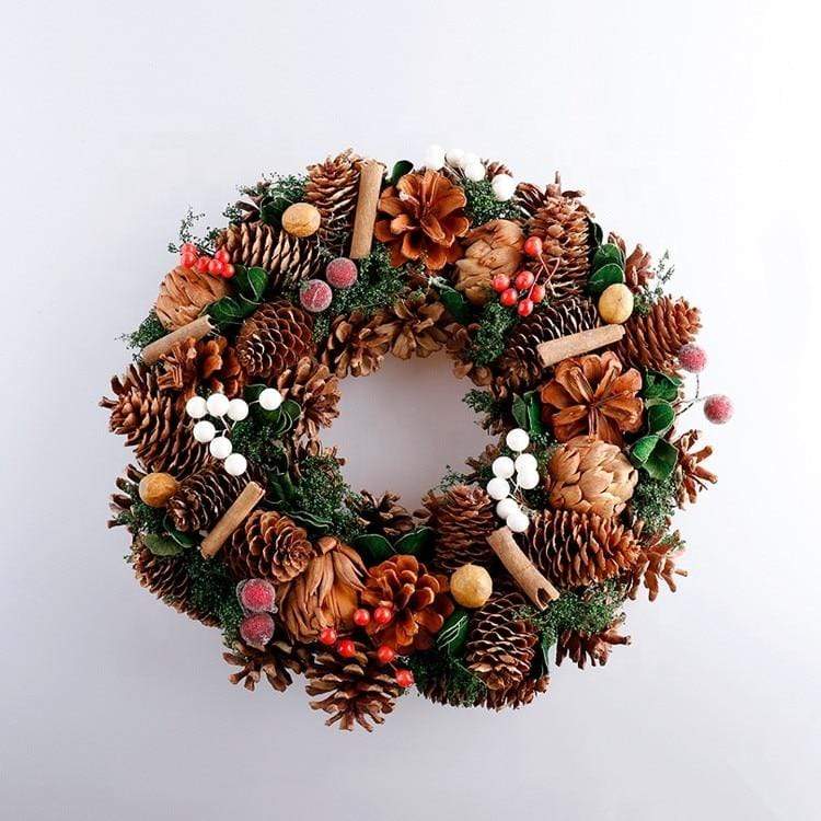 Pine Cones Blossom Artificial Christmas Wreath