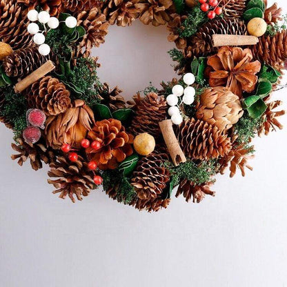 Pine Cones Blossom Artificial Christmas Wreath