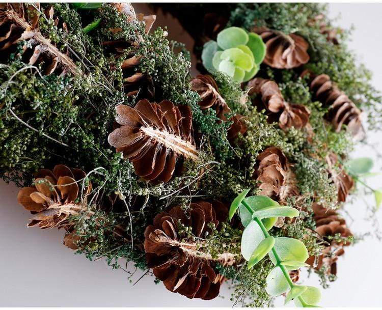 Pine Cones & Leaves Christmas Wreath