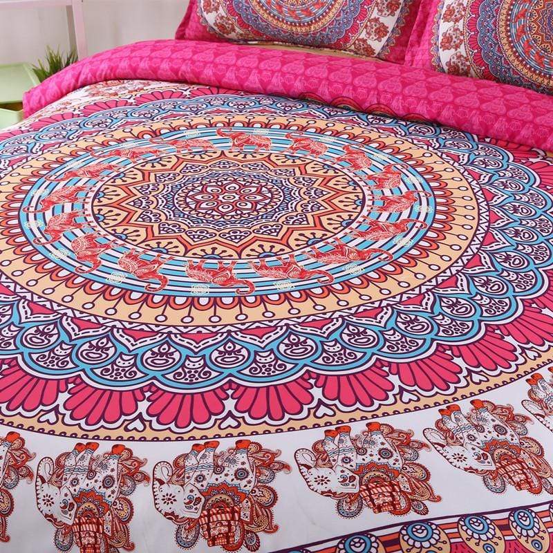 Pink Bohemian Mandala Bedding Set Duvet Covers & Sets