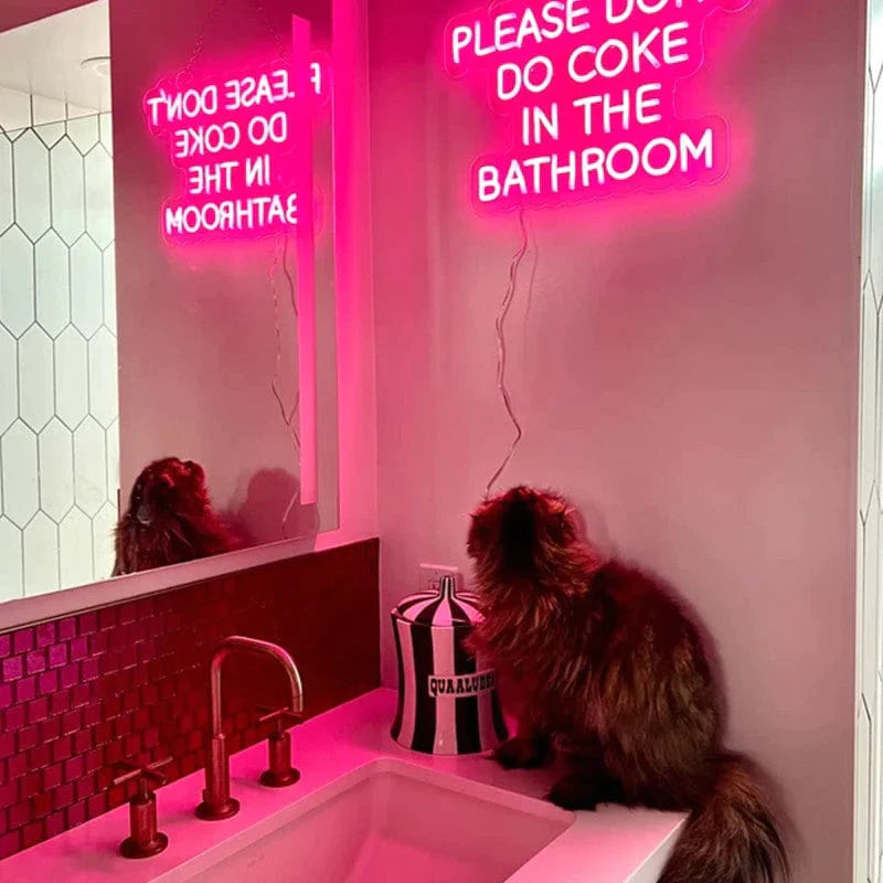 Please Don't Do Coke in the Bathroom Neon Sign