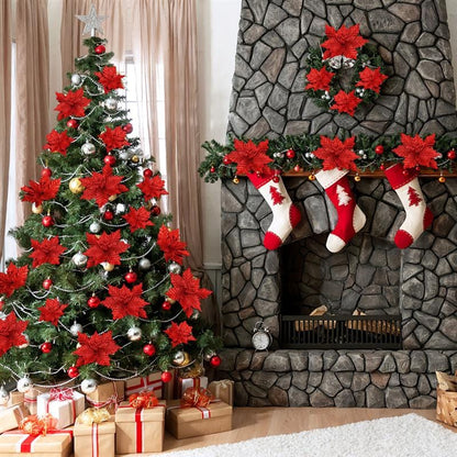 Poinsettia Flower Christmas Tree Decor