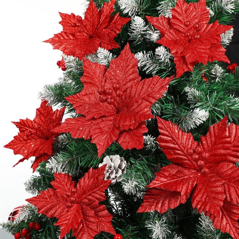 Poinsettia Flower Christmas Tree Decor