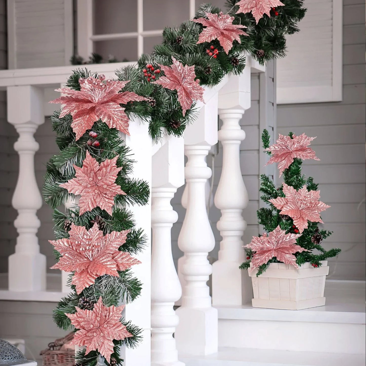 Poinsettia Flower Christmas Tree Decor