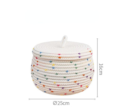 Polka Dot Cotton Rope Basket