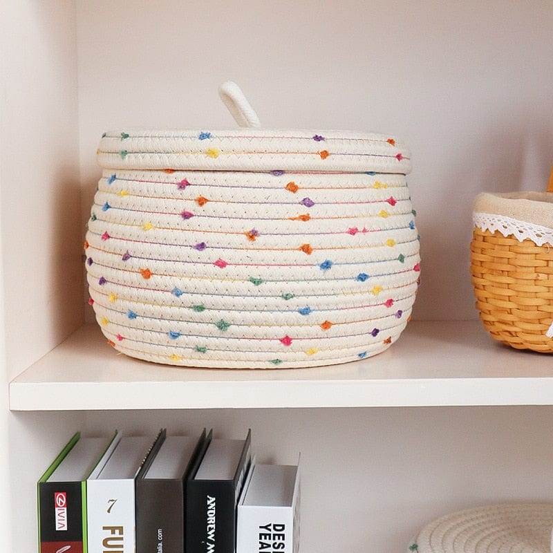 Polka Dot Cotton Rope Basket