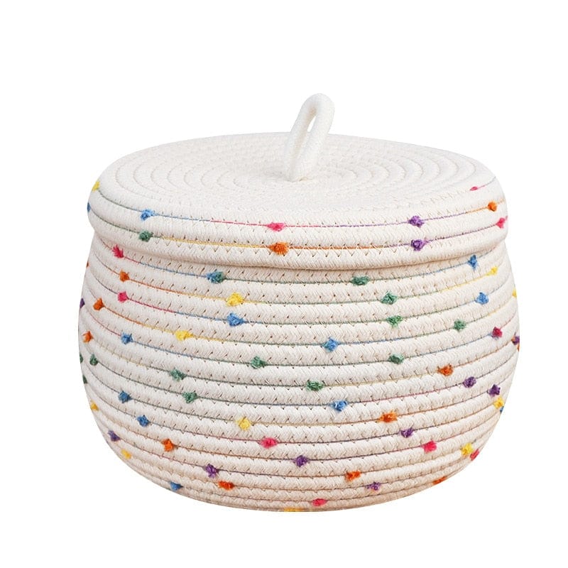 Polka Dot Cotton Rope Basket