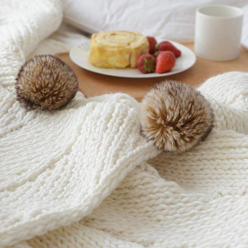 Pom Pom Chenille Blankets Blankets & Throws