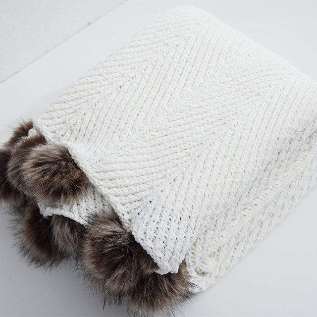 Pom Pom Chenille Blankets Blankets & Throws