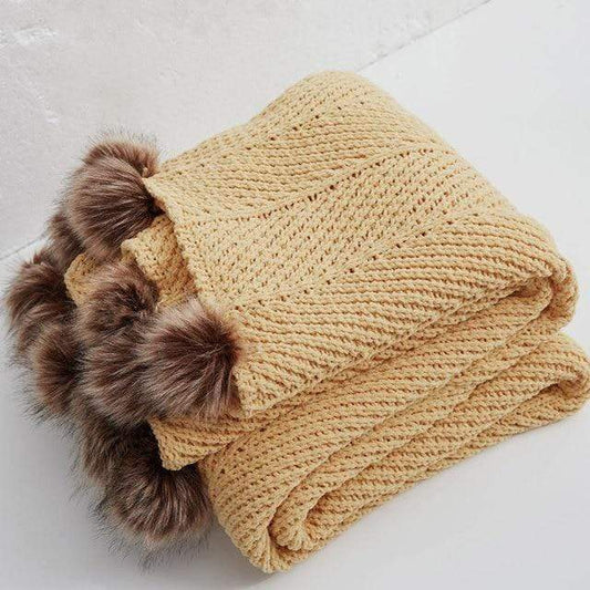 Pom Pom Chenille Blankets Blankets & Throws