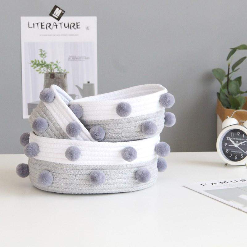 Pompom Cotton Rope Baskets