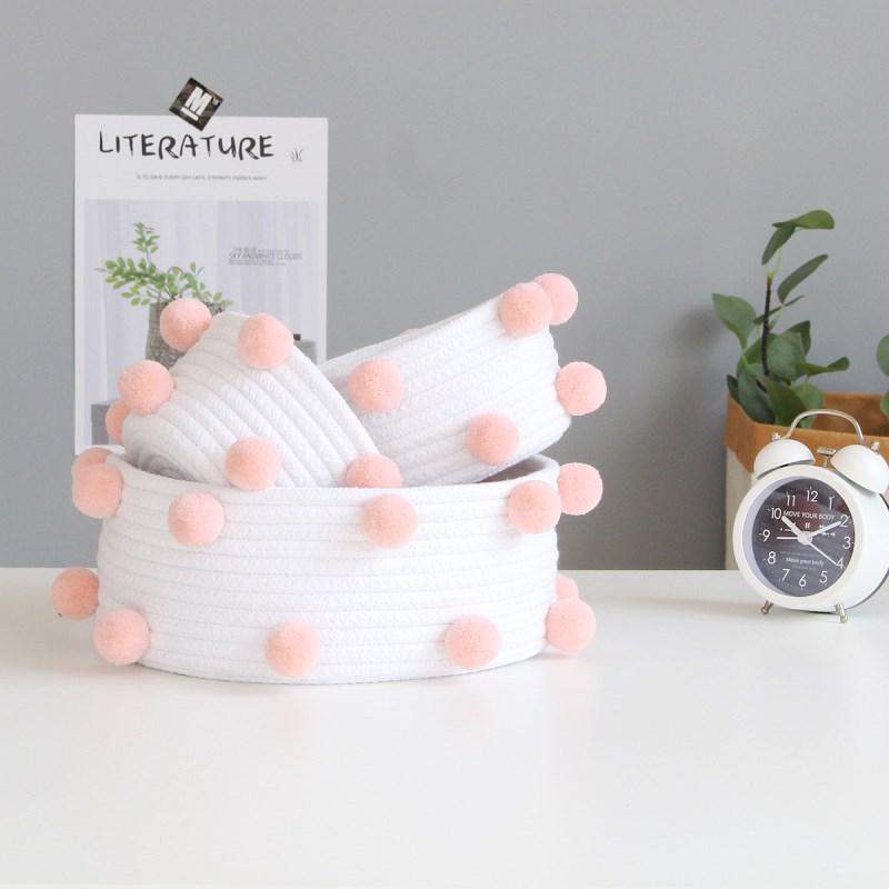 Pompom Cotton Rope Baskets