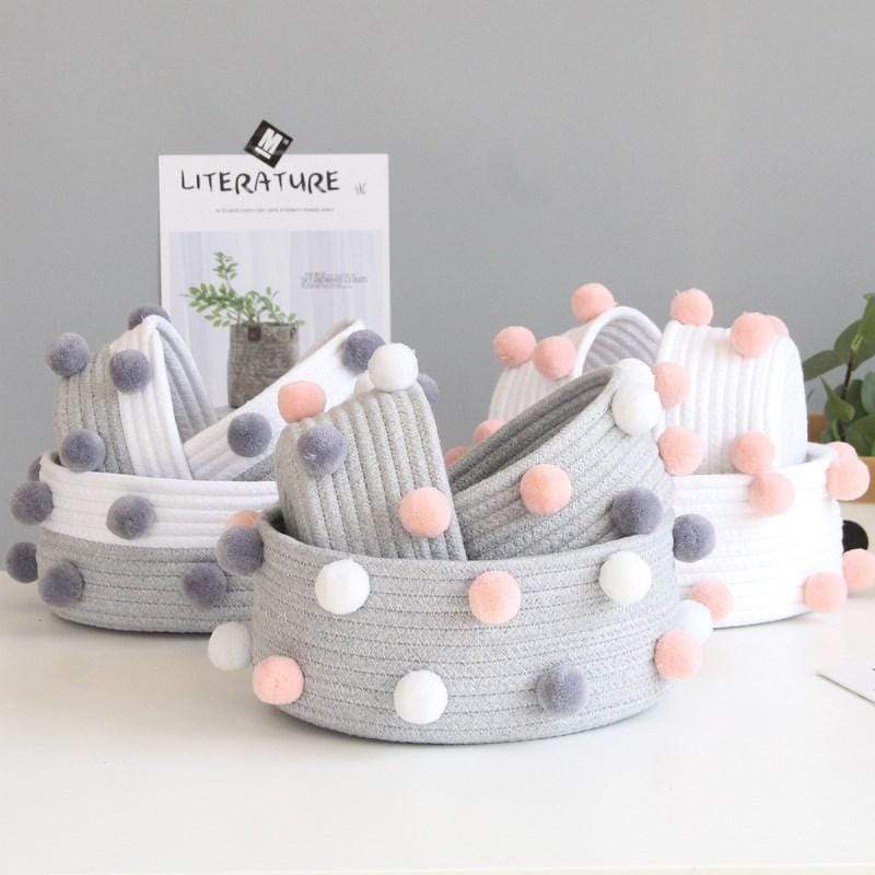 Pompom Cotton Rope Baskets