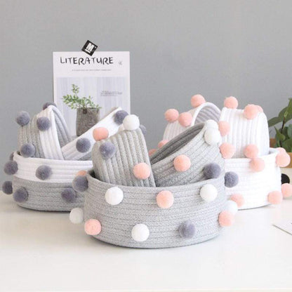 Pompom Cotton Rope Baskets