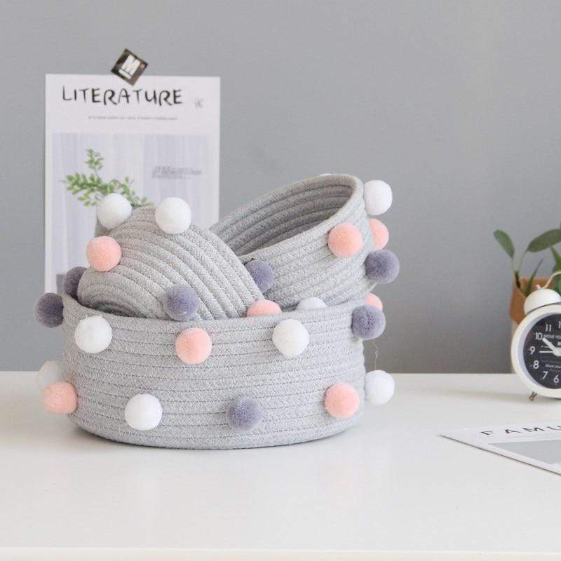 Pompom Cotton Rope Baskets