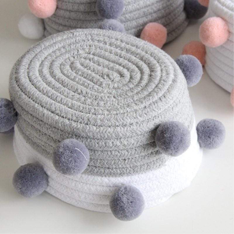 Pompom Cotton Rope Baskets