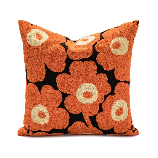 Poppy Flowers Cushion Covers embroidered tassel teddy tufted