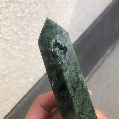 Prehnite Quartz Crystal Point