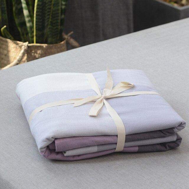 Purple & Grey Plaid Duvet Cover Quilts & Sets