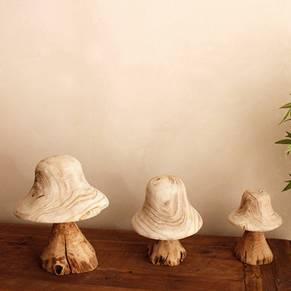 Mushroom Solid Wood Sculpture