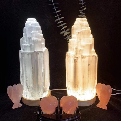 Quartz Crystal Selenite Lamp