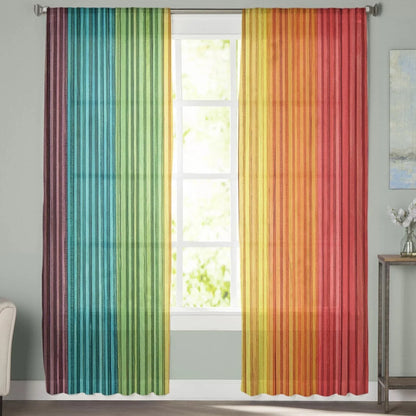 Rainbow Chiffon Sheer Curtains