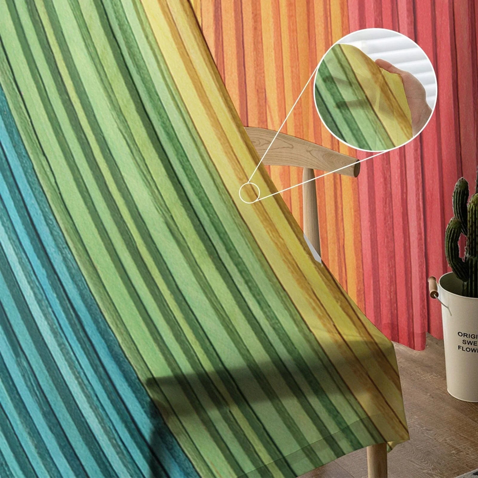 Rainbow Chiffon Sheer Curtains